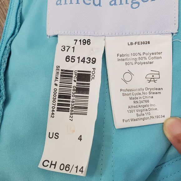 Alfred Angelo Strapless Midi Dress Asymmetric Hem Sz 4 Blue Whimsy Fairy Wedding - Picture 13 of 13